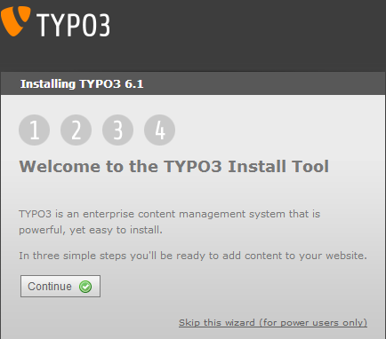 Первый шаг установки TYPO3