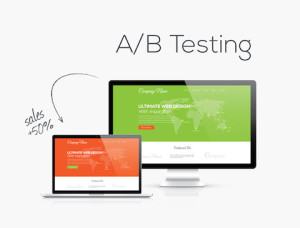 A/B testing optimization in website design vector illustration